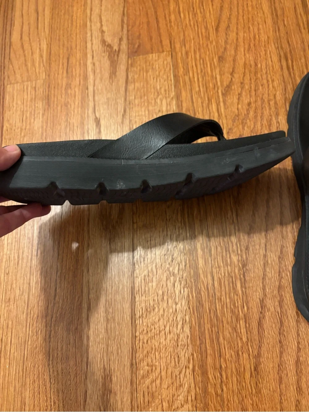Reef Black Platform Thong Sandals